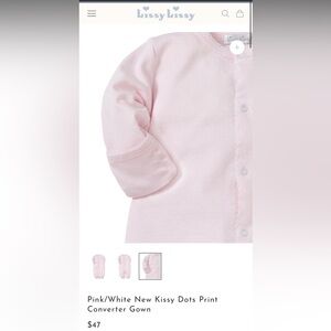 NWT Kissy Kissy Pink Polka Dot Converter Gown